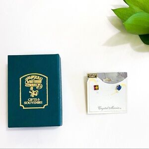 Vintage Color Changing Crystal Stud Earrings